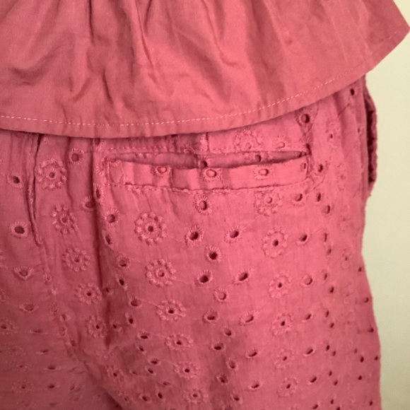 MEXX 2-Piece Smocked Peplum Eyelet Puff Sleeve Shorts Set Size M - Picture 10 of 16